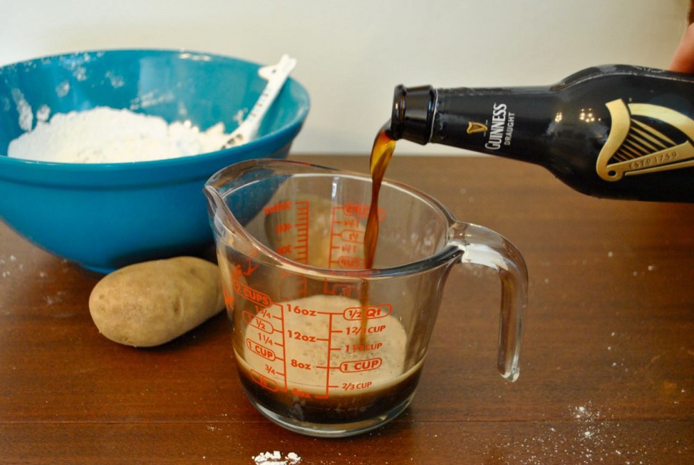 Pouring Guinness- Slainte! Irish Chocolate Guinness Potato Cake with Wiskey Buttercream